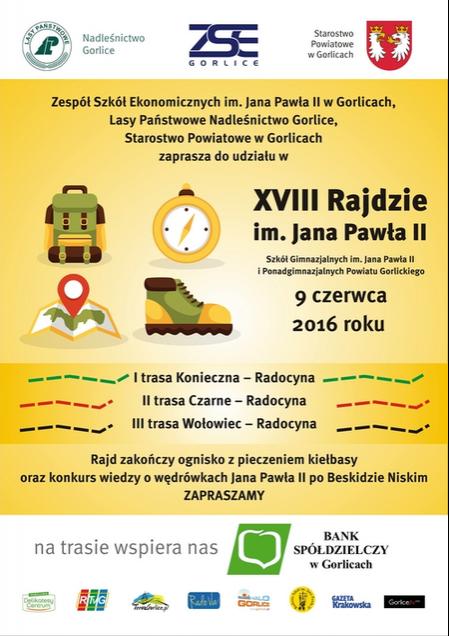 XVIII Rajd im. Jana Pawła II - ZAPRASZAMY